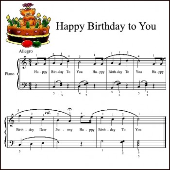Ноты песенки Happy Birthday to You