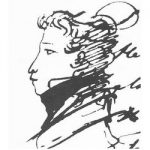 Пушкин, рисунок, автопортрет