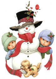 дети со снеговиком