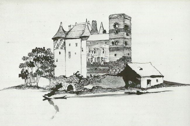 Рисунок В.Гюго "Souverir du chateau de Nemours"