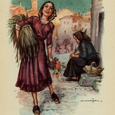 Девушка с охапкой трав
