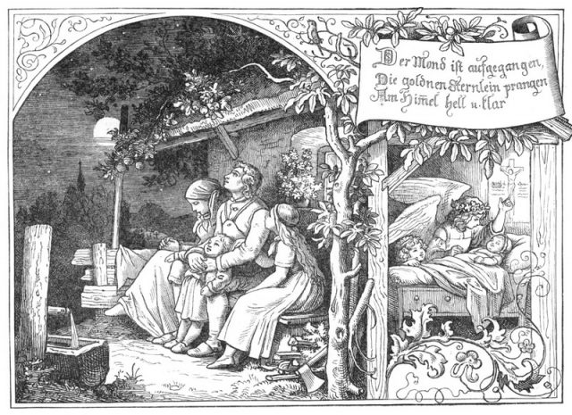„Луна взошла“, иллюстрация Людвига Рихтера (1856)