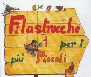Табличка-указатель со словом Filastrocche
