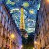 Улочка Парижа в стиле картин Гогена