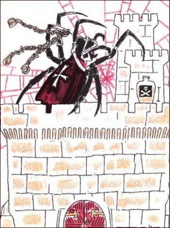 паук - иллюстрация к стихотворению Мориса Карема про паука