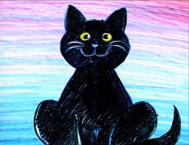 черный кот рисунок