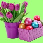 Тюльпаны и пасхальные яйца