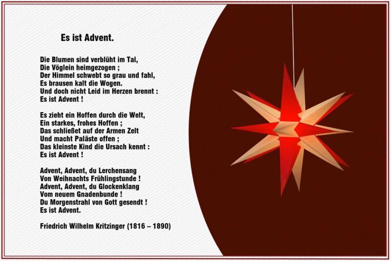 Es ist Advent! Friedrich Wilhelm Kritzinger