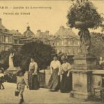 Антикварная открытка Люксембургского сада